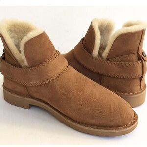 UGG MCKAY CHESTNUT SUEDE SHEARLING ANKLE winter BOOTS US 8
